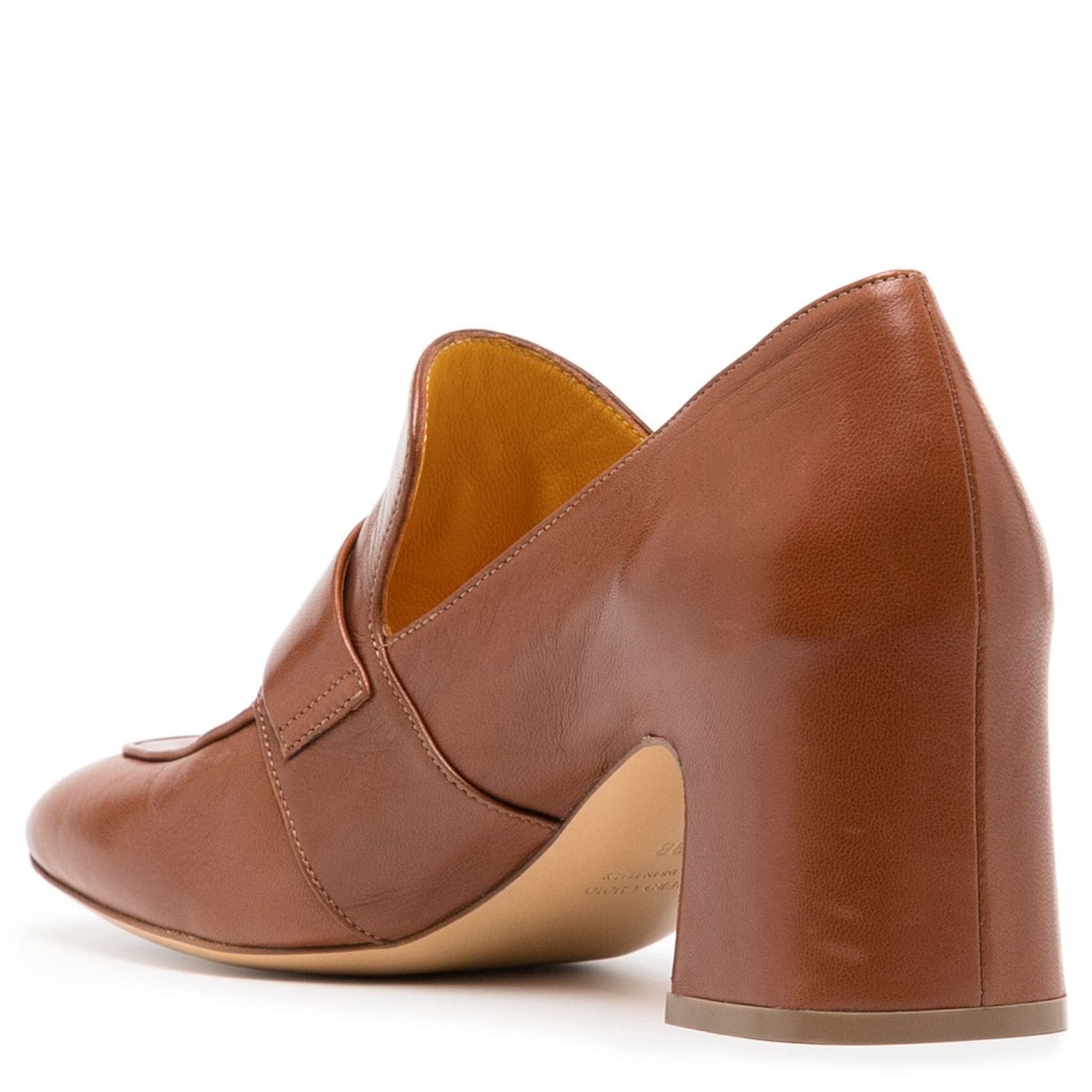 Madison Maison Tan Leather Lock Heel Loafer