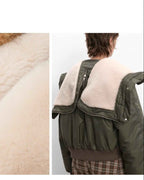 Fireladyfur Warm Short Jacket with a Large Fur Hood and Raccoon Fur 'Cool and Sharp'