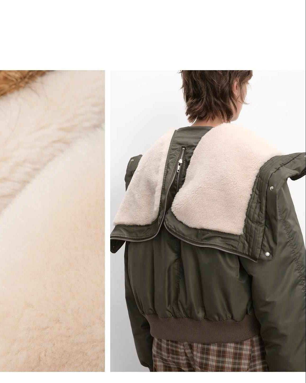 Fireladyfur Warm Short Jacket with a Large Fur Hood and Raccoon Fur 'Cool and Sharp'