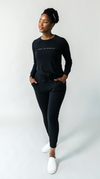 Women's 'I Don't Do Mondays' Bamboo Pullover | Black