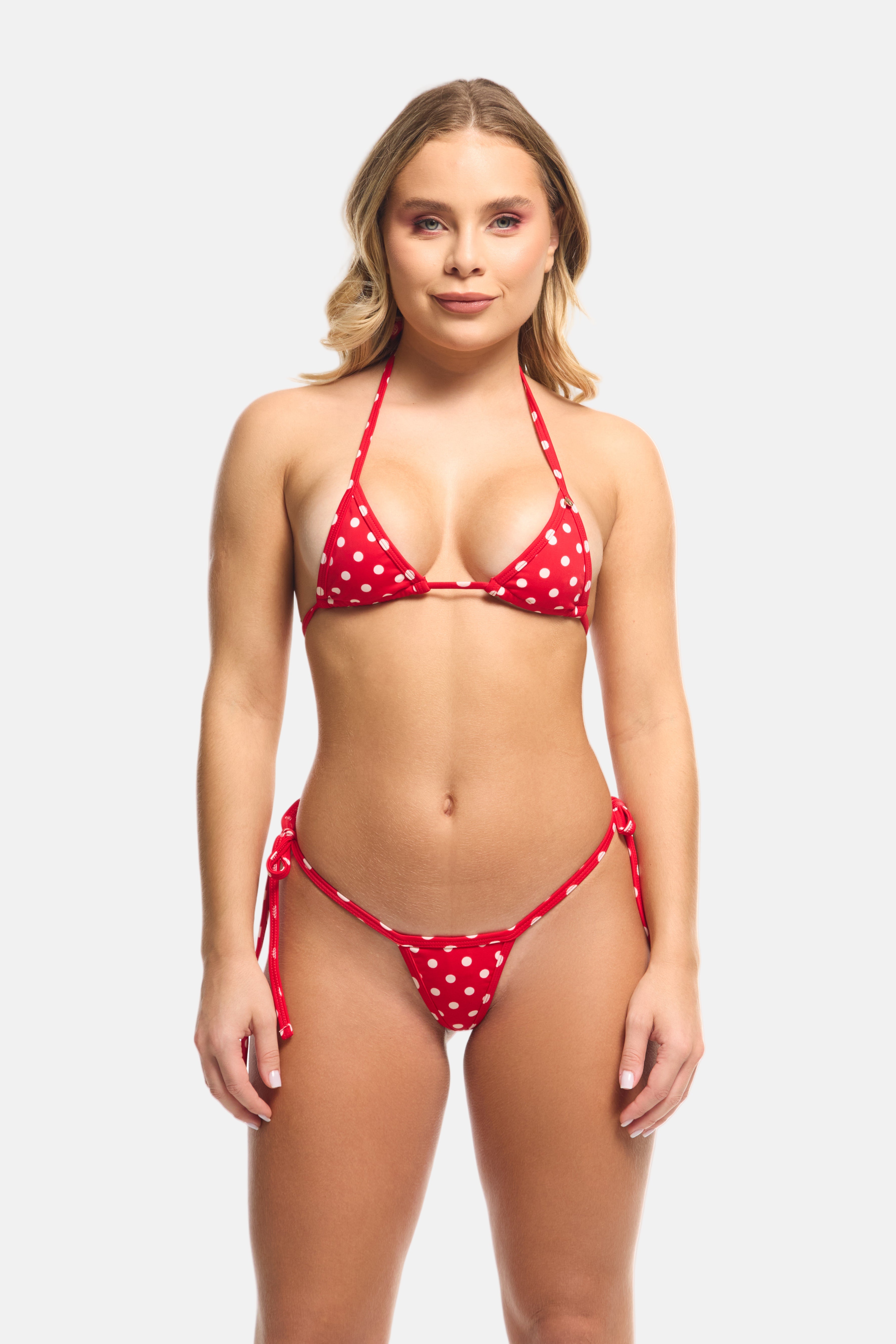 Micro Bikini Polka Dot Red G-String