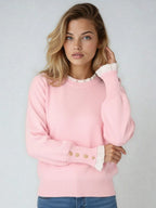 Lace Trim Knit Sweater