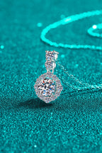 Round 1 Ct Moissanite Silver Pendant Necklace