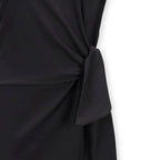 Organic Knit Tie Midi Dress | Black