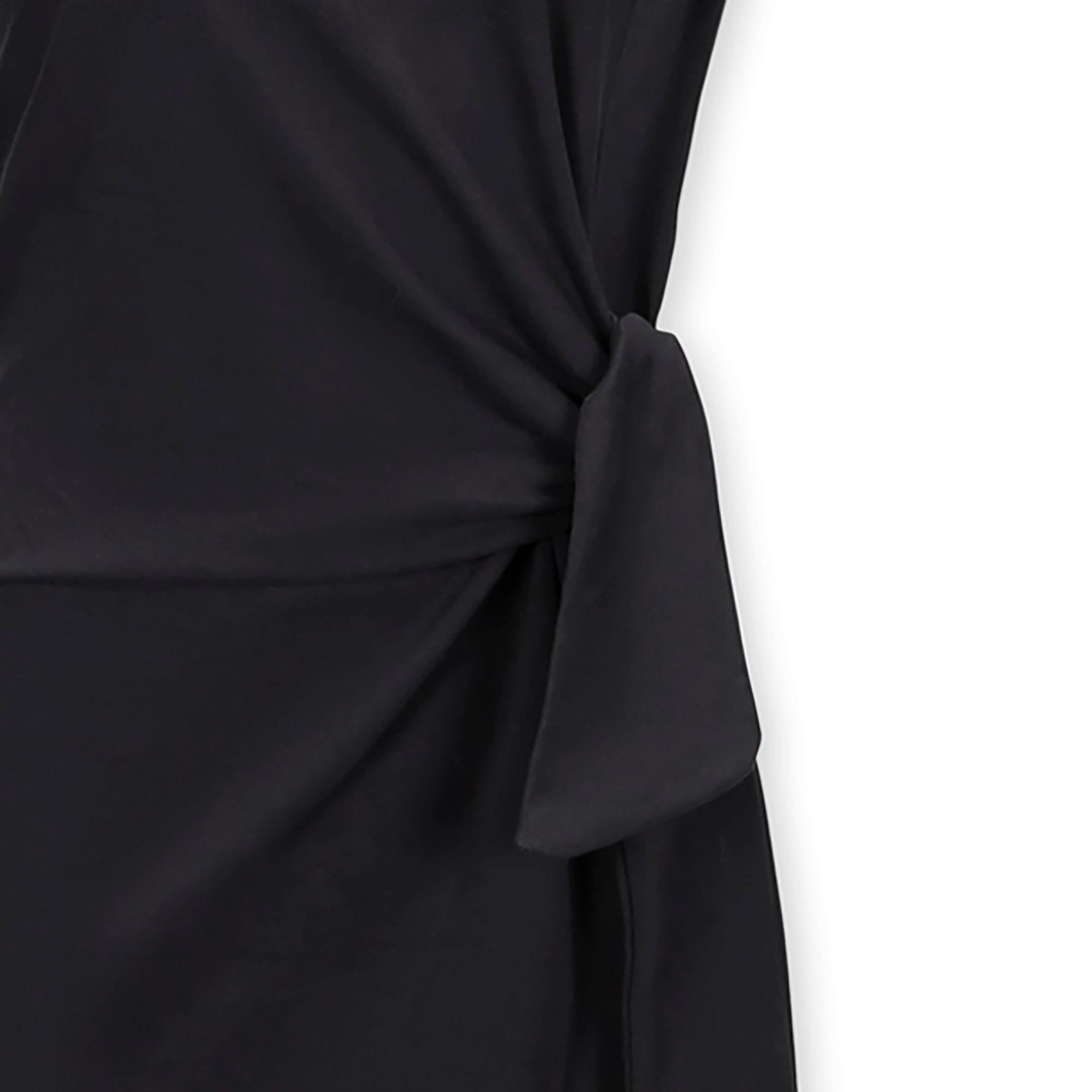Organic Knit Tie Midi Dress | Black