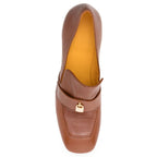 Madison Maison Tan Leather Lock Heel Loafer
