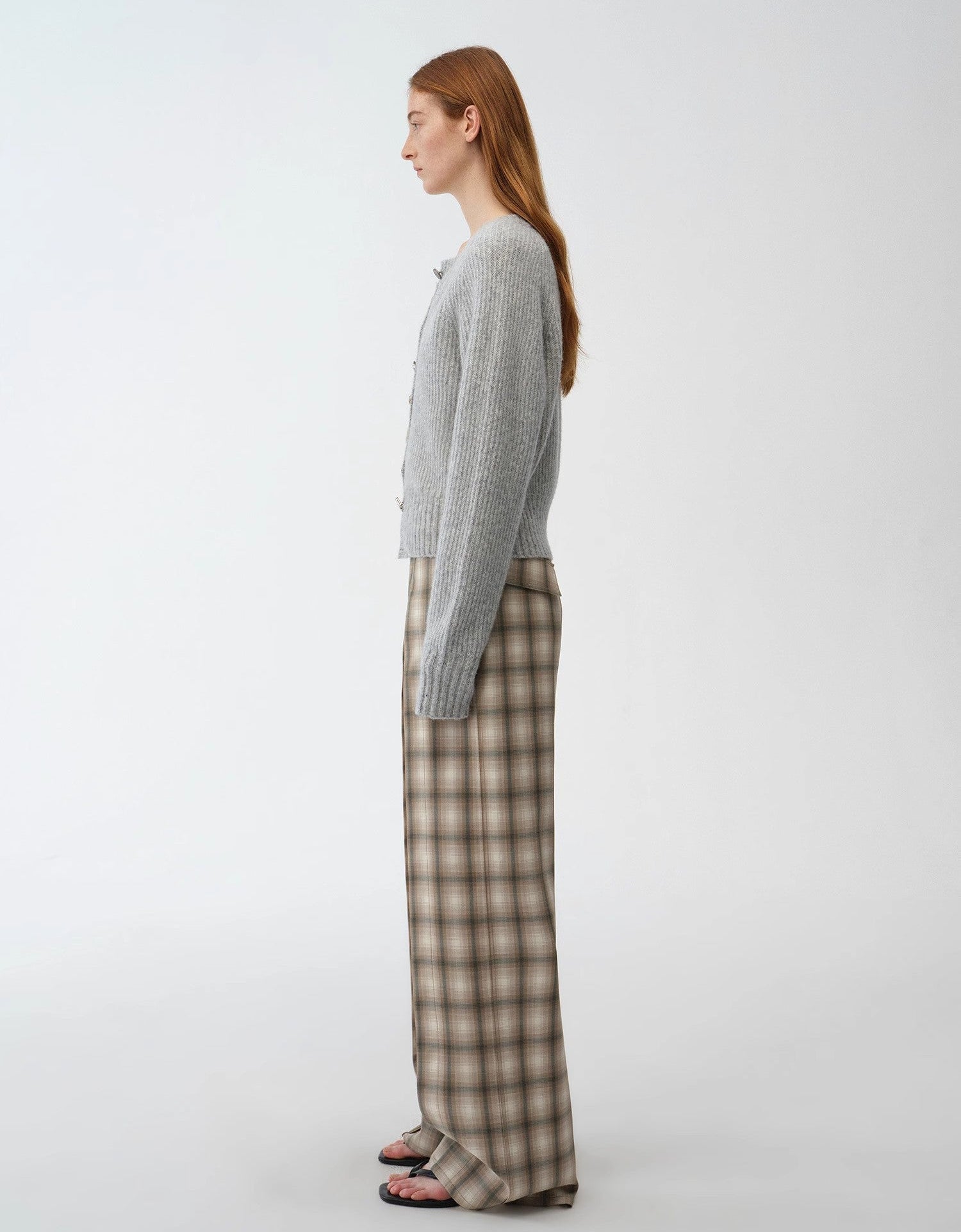 ‘Hokkaido Weaving Love’ Wool Blend Crew Neck Cardigan Top