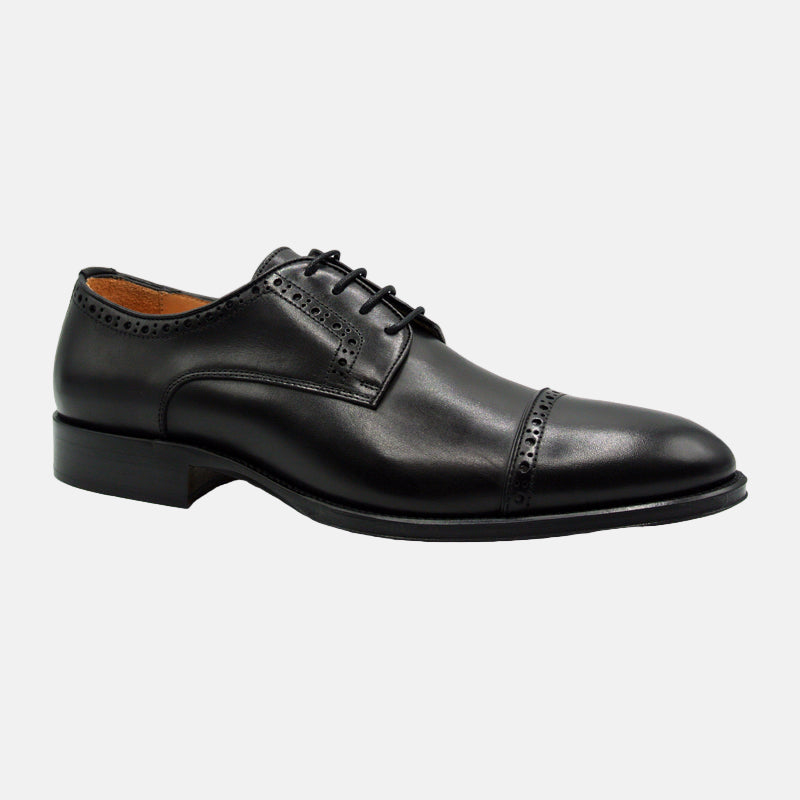 Giovanni Italian Calfskin Lace-Up Shoe | Black
