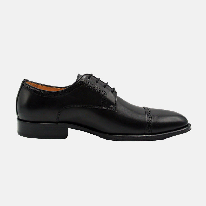 Giovanni Italian Calfskin Lace-Up Shoe | Black