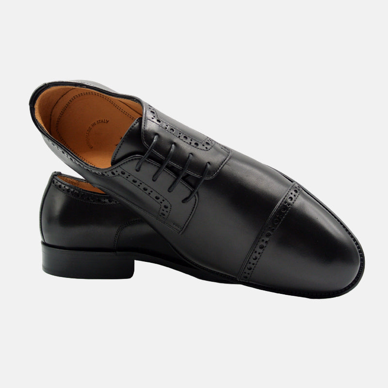 Giovanni Italian Calfskin Lace-Up Shoe | Black