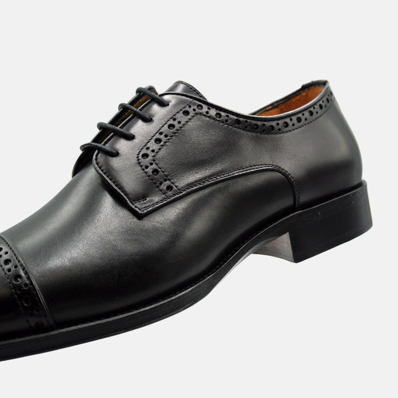 Giovanni Italian Calfskin Lace-Up Shoe | Black