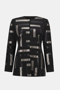 Scuba & Leatherette Collarless Jacket