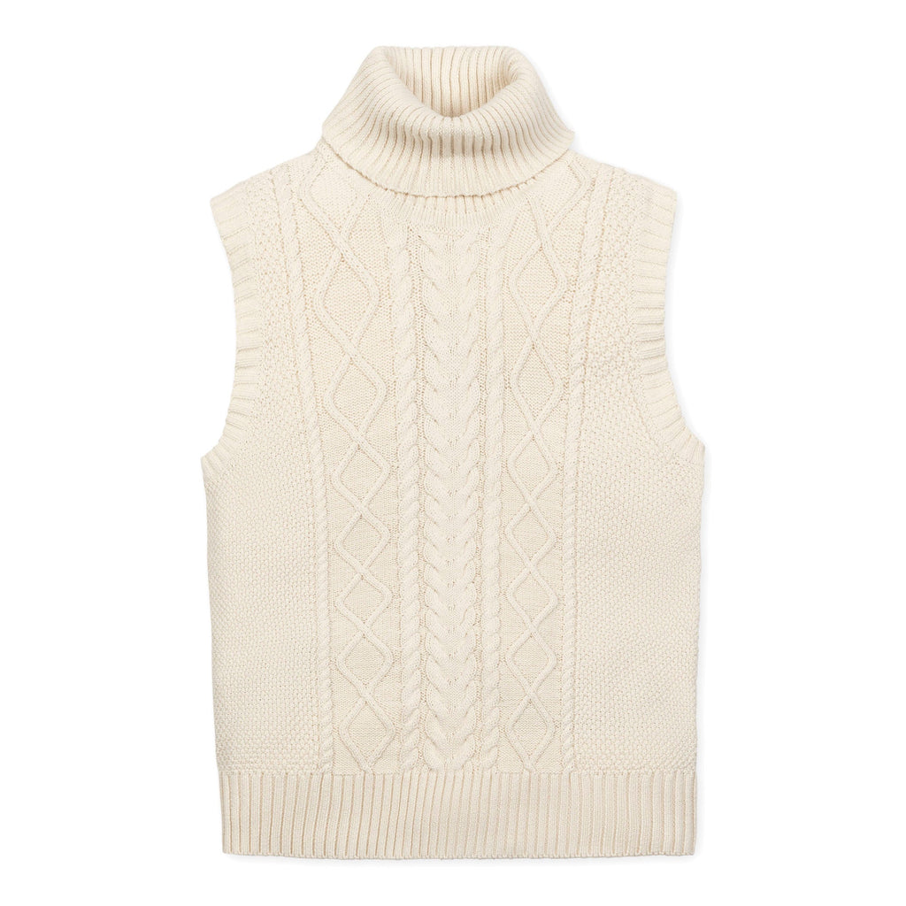 Organic Sleeveless Turtleneck | Ivory