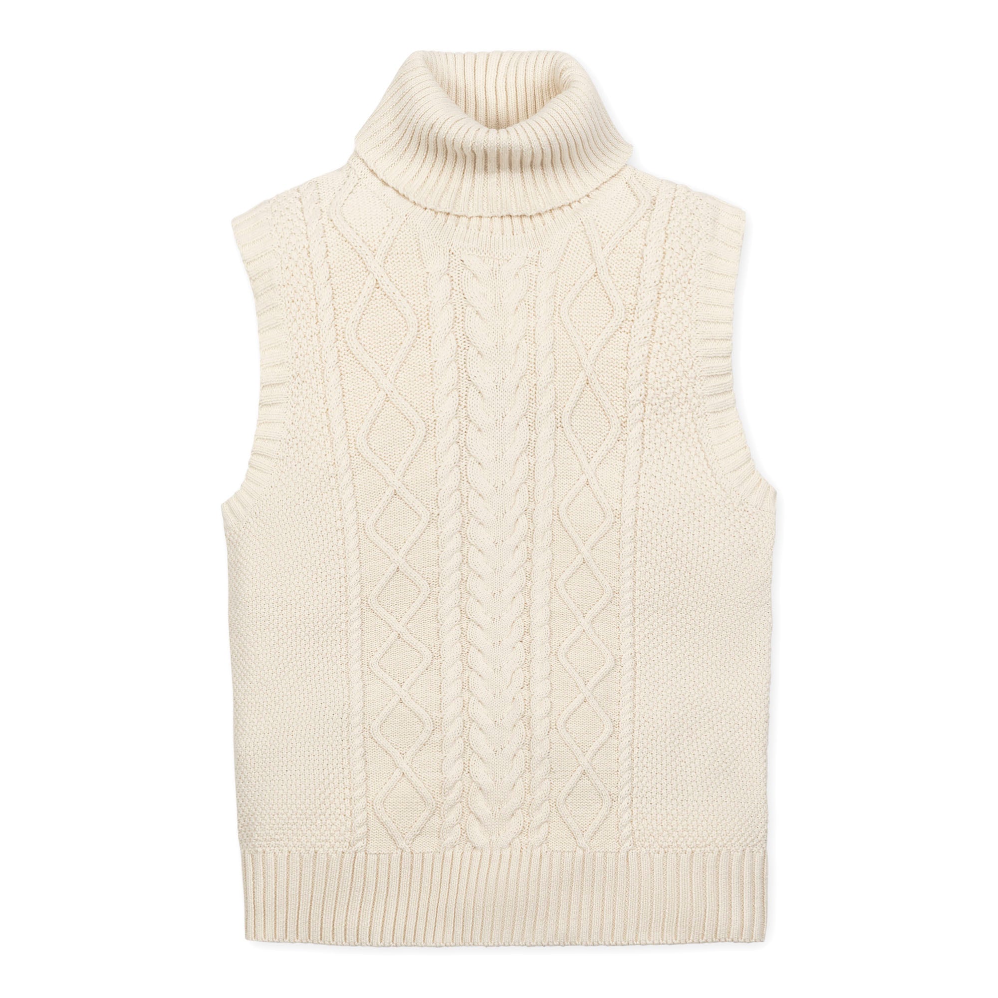 Organic Sleeveless Turtleneck | Ivory