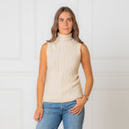 Organic Sleeveless Turtleneck | Ivory