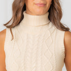 Organic Sleeveless Turtleneck | Ivory
