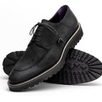 CAMPO Sueded Goatskin Lace-Up with Wax Finish | Black