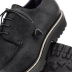 CAMPO Sueded Goatskin Lace-Up with Wax Finish | Black