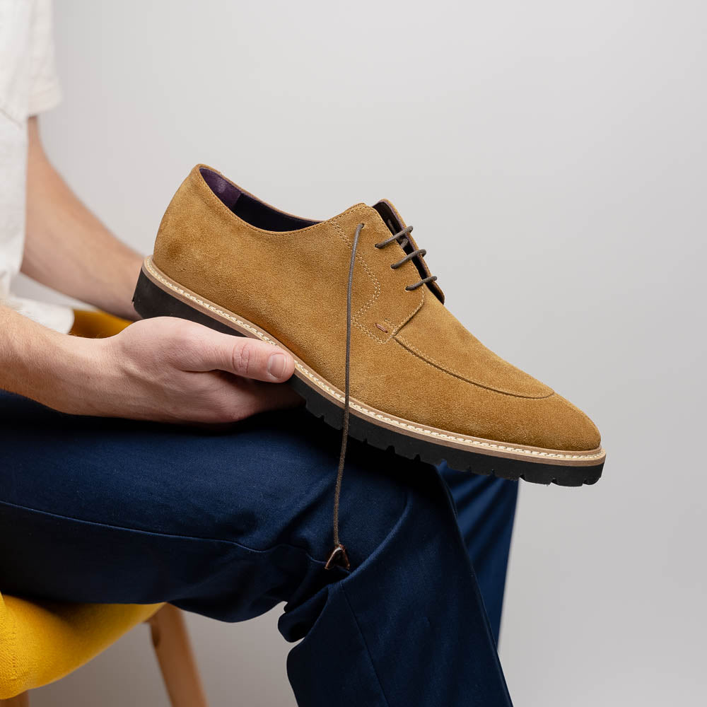 CAMPO Sueded Goatskin Lace-Up | Tobacco