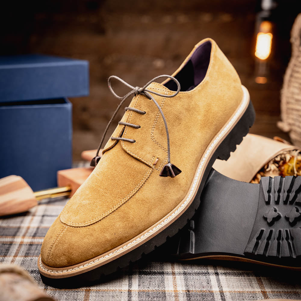 CAMPO Sueded Goatskin Lace-Up | Tobacco