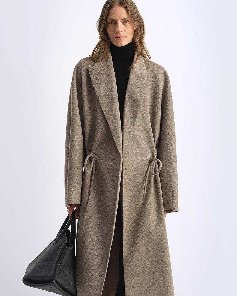 ‘Desert Heart’ Original Wool Peaked Lapel Drawstring Coat