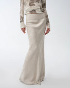 Retro Bias-Cut Linen Blended Straight Fishtail Maxi Skirt ‘Light and Breezy’