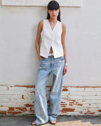 Distressed Dirty Dyed Tencel Cotton Jeans ‘Art Journey’