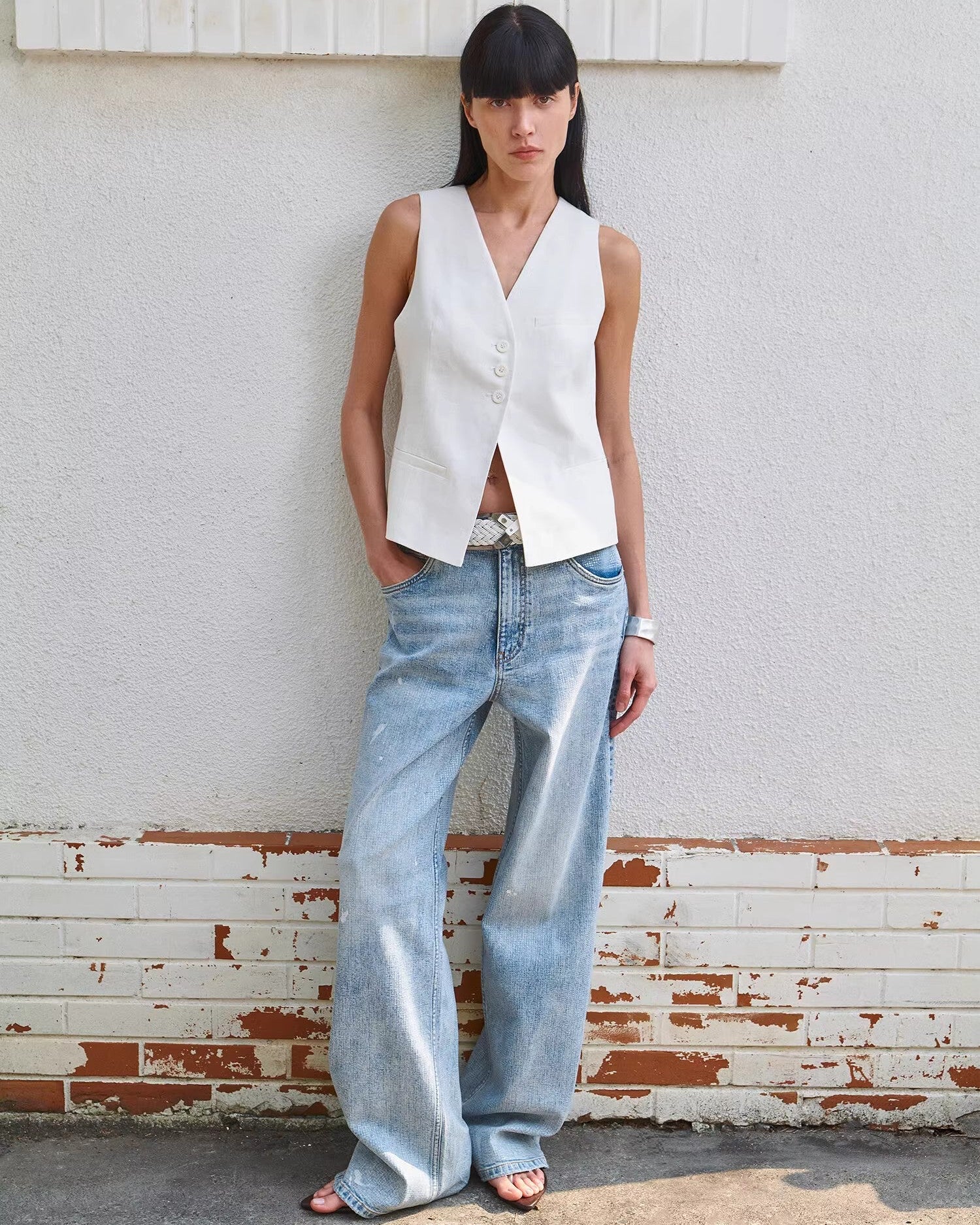 Distressed Dirty Dyed Tencel Cotton Jeans ‘Art Journey’