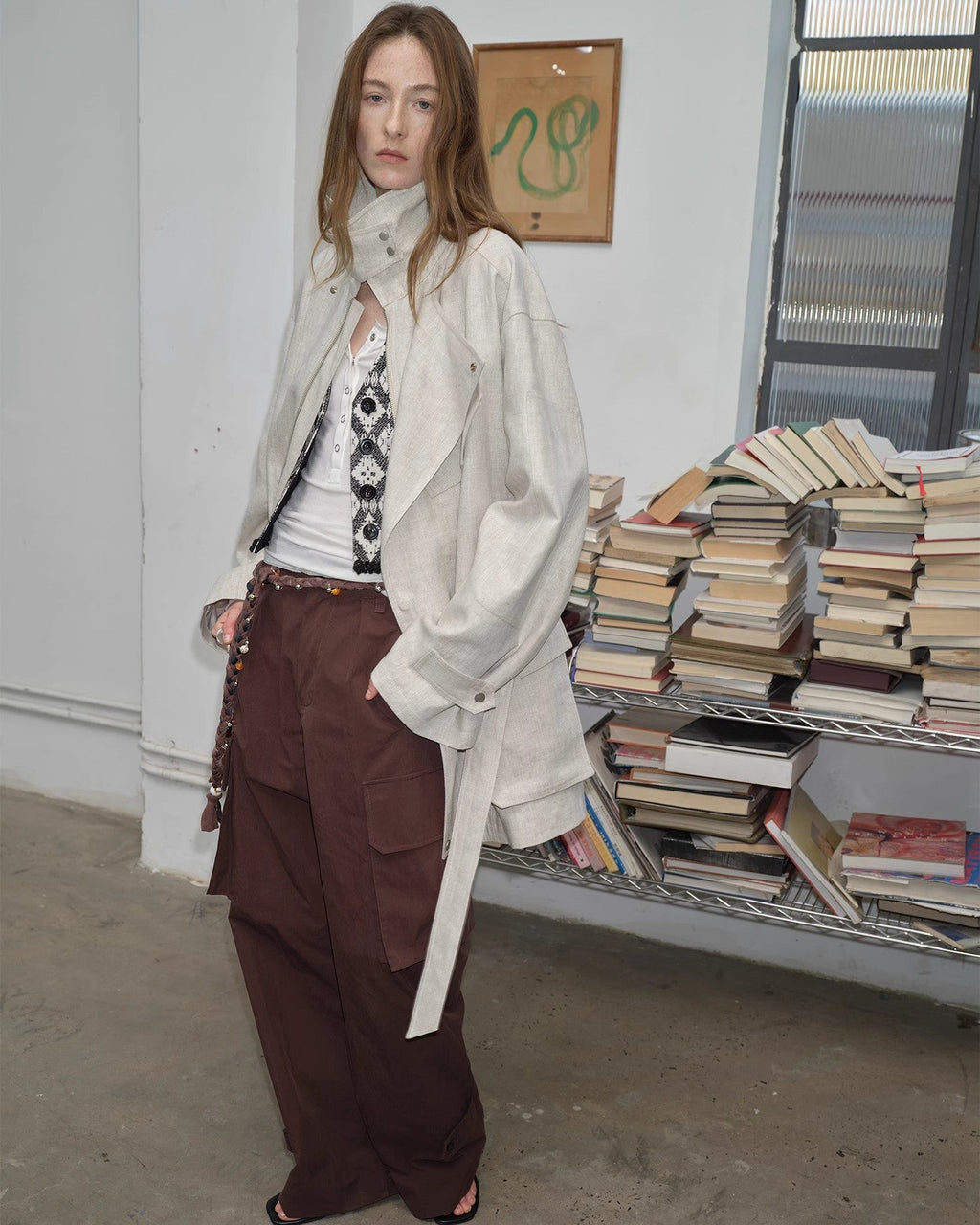 Relaxed Lace-Up Mid-Length Spring Trench Coat ‘Flynn Magazine’