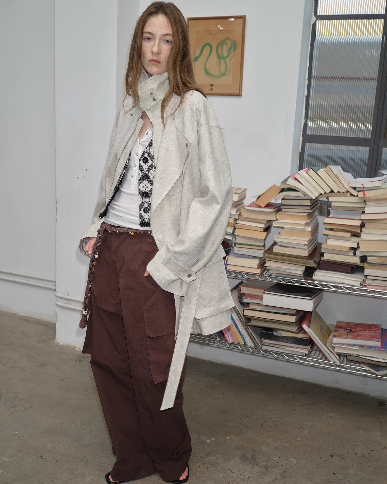 Relaxed Lace-Up Mid-Length Spring Trench Coat ‘Flynn Magazine’