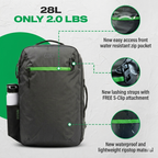 Island Hopper 2.0 Travel Backpack New Matte Black | Lightweight Waterproof 28L & 34L