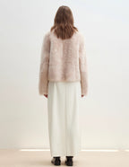 ‘Autumn Secret’ Pink Lapel Tuscan Straight Fur Sheepskin Short Jacket