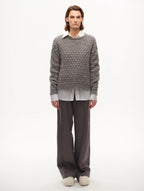FF×JW Classic Mohair Pullover Sweater with Textured Knit