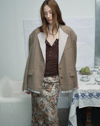 ‘London Diary’ Old Money Style Contrasting Lapel Wool Blazer