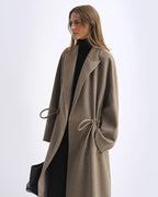 ‘Desert Heart’ Original Wool Peaked Lapel Drawstring Coat