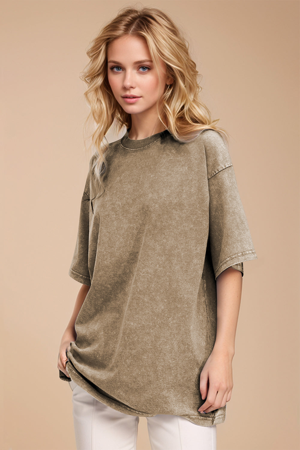 Washed 1/2 Sleeve T-Shirt