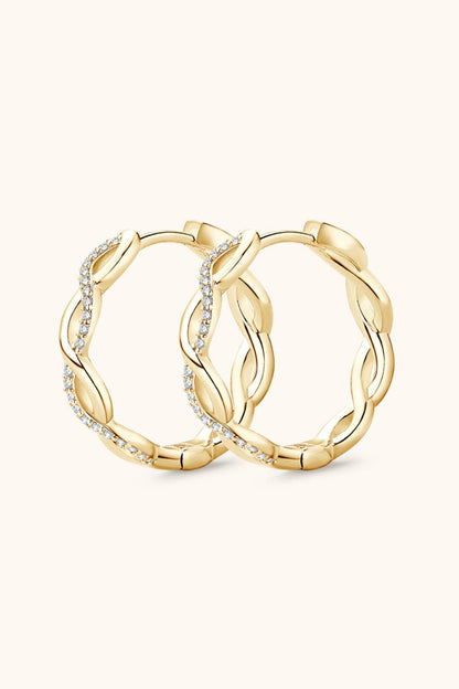 Crisscross Moissanite Hoop Earrings