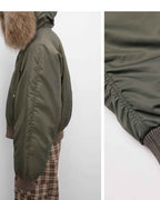 Fireladyfur Warm Short Jacket with a Large Fur Hood and Raccoon Fur 'Cool and Sharp'