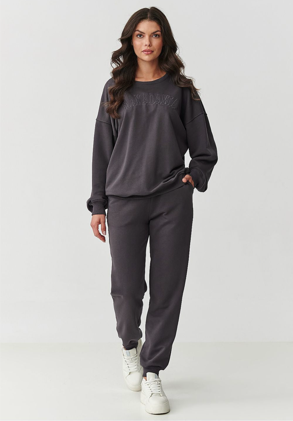 Sweatshirt with Embroidery and Sweatpants Outfit Set