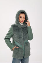 Reversible Hooded Wool Blend Jacket