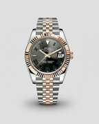Seiko Mod Datejust Wimbledon Two-Tone Watch | Rose Gold & Gray
