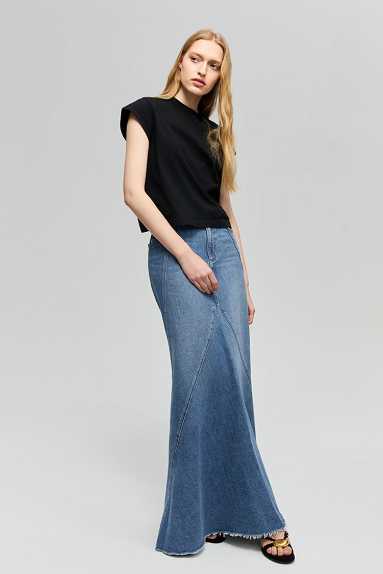 Ocean Wave Denim Skirt | HJ821