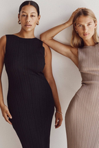 The Greece Parthenon Knit Maxi Dress Taupe