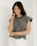 Mineral Wash Boxy Fit Cotton Tank Top | Gray