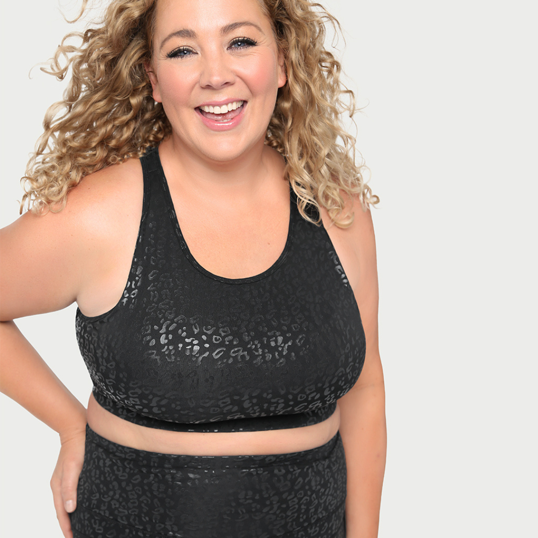 Metallic Cheetah Active Sports Bra