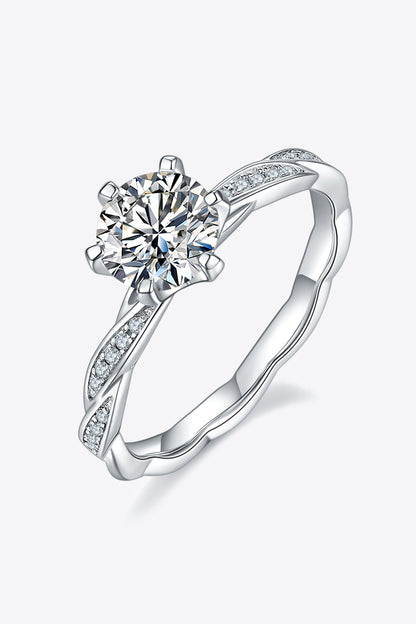 Sterling Silver 1 Ct Moissanite Solitaire Ring