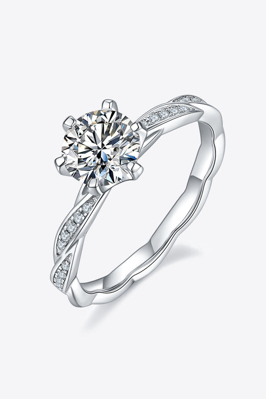 Sterling Silver 1 Ct Moissanite Solitaire Ring