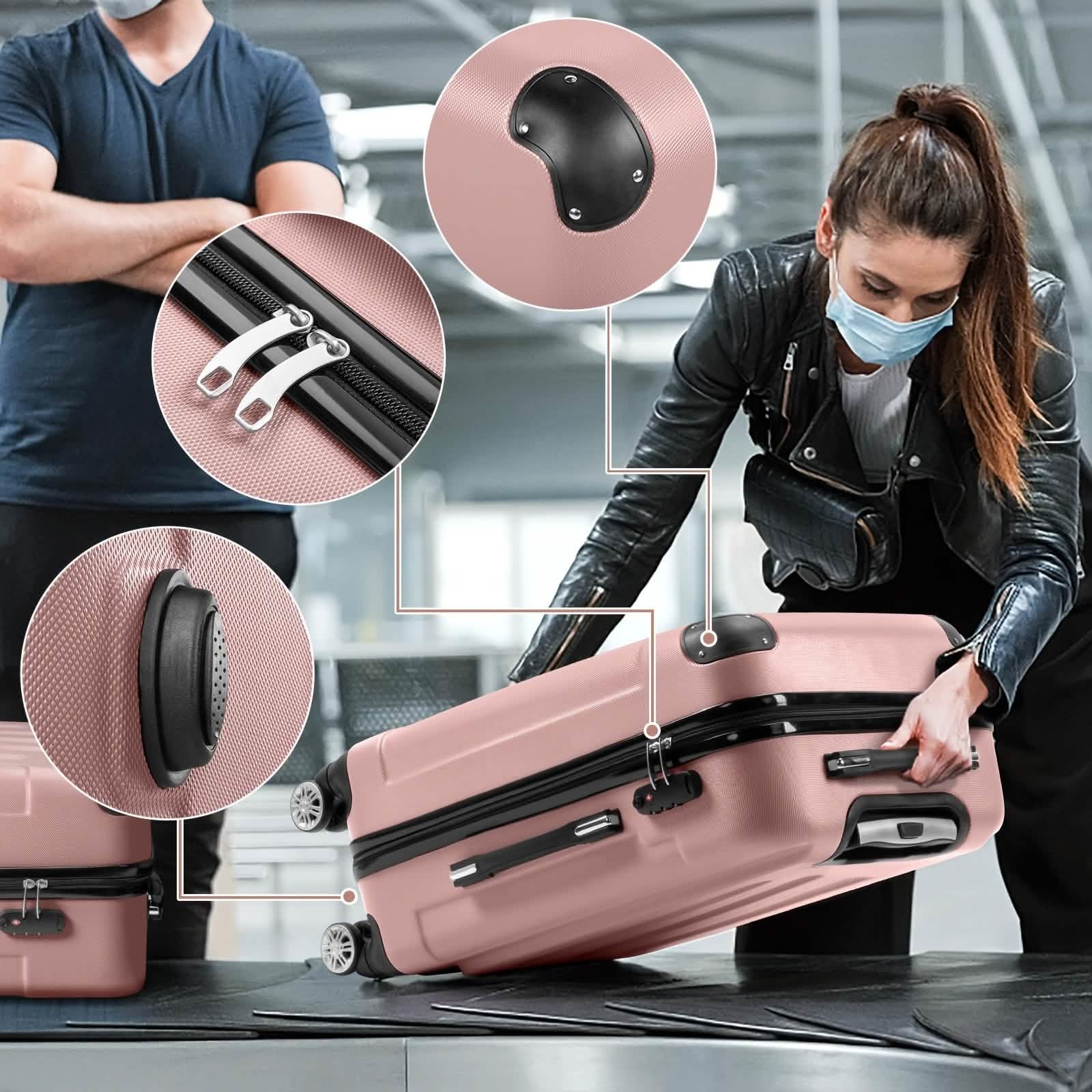 3-Piece Hard Shell Luggage Set with TSA Lock