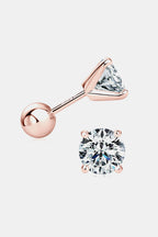 Silver Stud Earrings with 2 Ct Moissanite