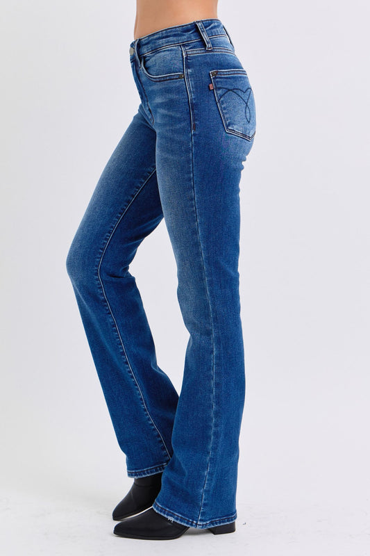 Mid-Rise Bootcut Jeans with Thermal Lining